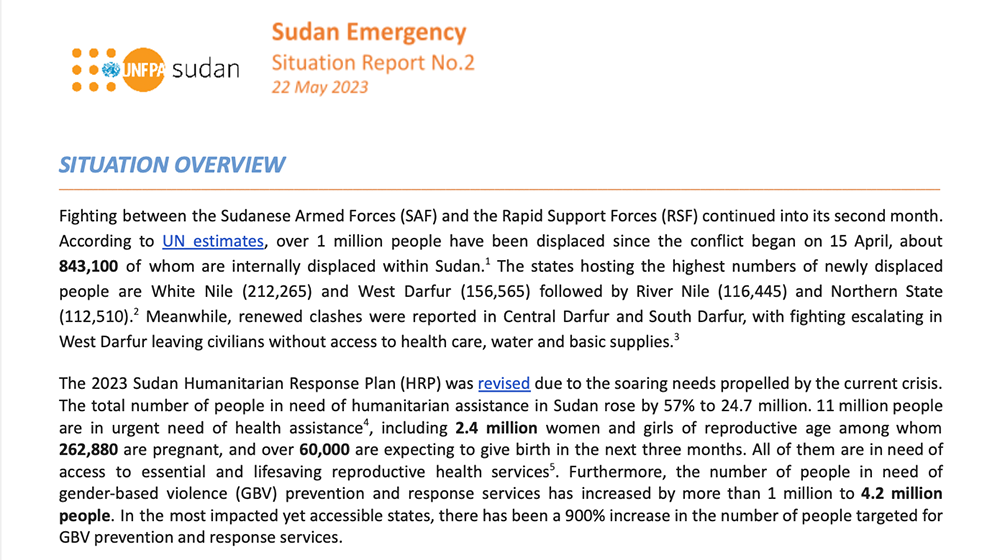 Sudan Emergency SitRep 2