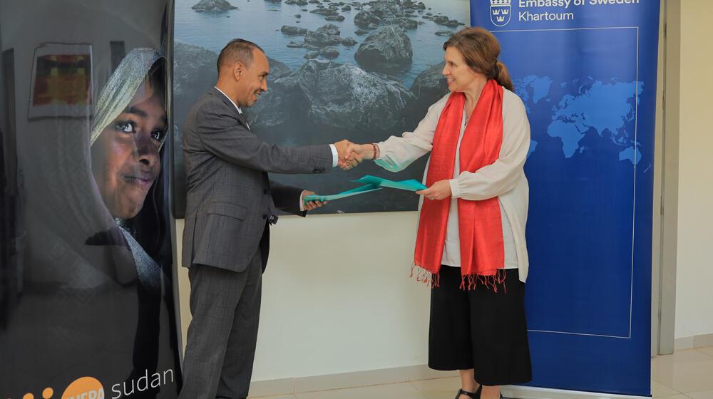 Mr. Mohamed Lemine, UNFPA Representative in Sudan and H.E Ms. Signe Burgstaller, Ambassador of Sweden in Sudan