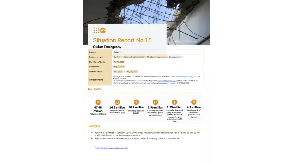 UNFPA Sudan Emergency Situation Report #15