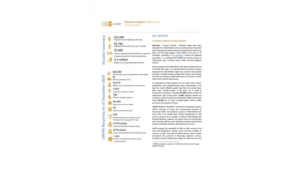 UNFPA Sudan Emergency Situation Report #9