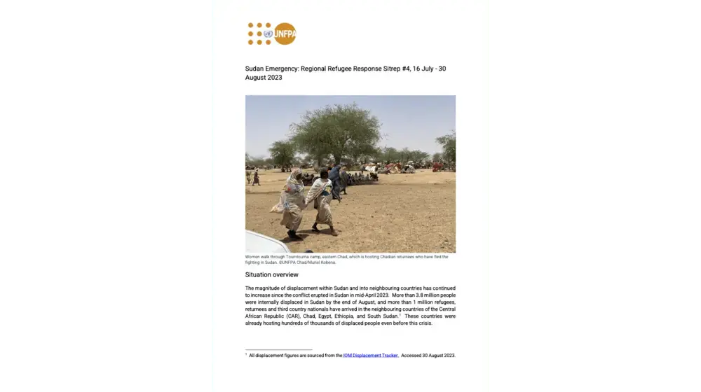 UNFPA Sudan Regional Refugee Response Situation Report #4