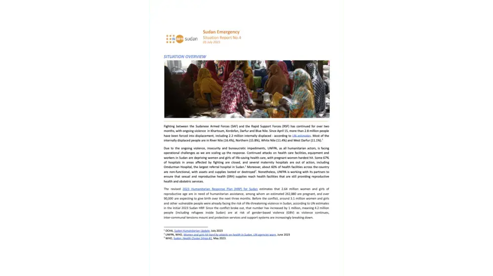 UNFPA Sudan Emergency Situation Report #4