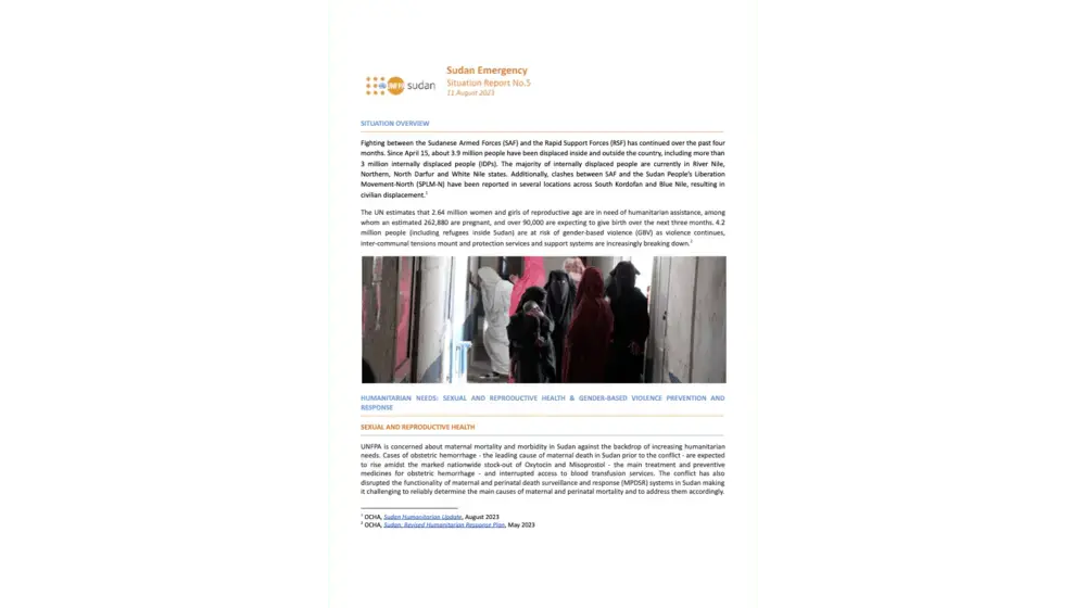 UNFPA Sudan Emergency Situation Report #5