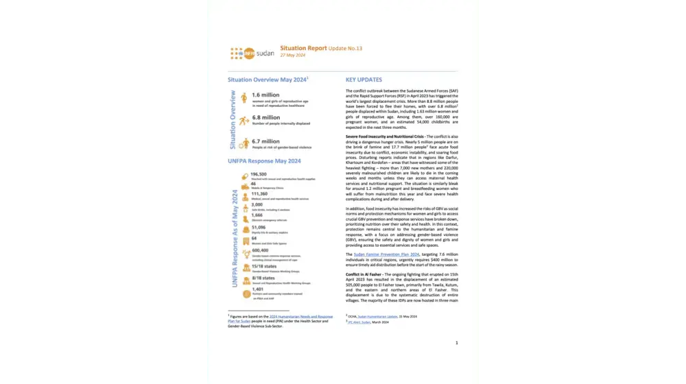 UNFPA Sudan Emergency Situation Report #13