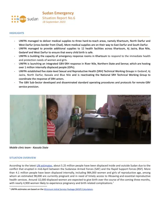 UNFPA Sudan Emergency Situation Report #6