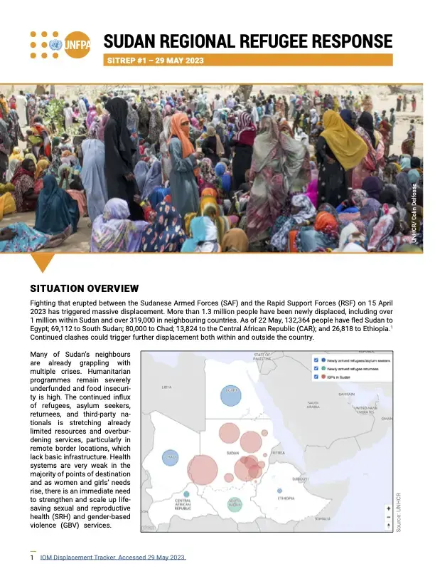 UNFPA Sudan Regional Refugee Response Situation Report #1