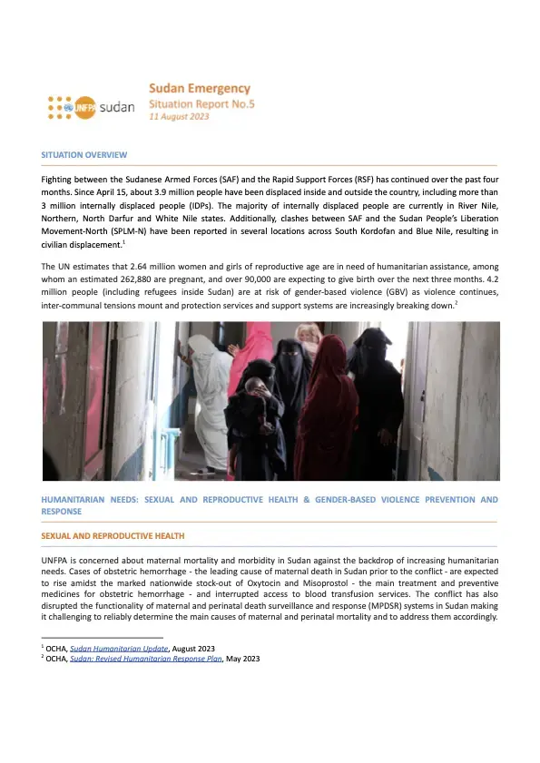 UNFPA Sudan Emergency Situation Report #5