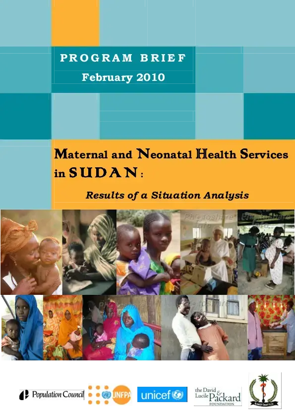 Maternal and Neonatal Health in Sudan: Results of a Situation Analysis Study