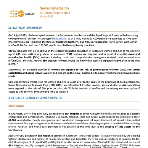 Sudan Emergency SitRep 1