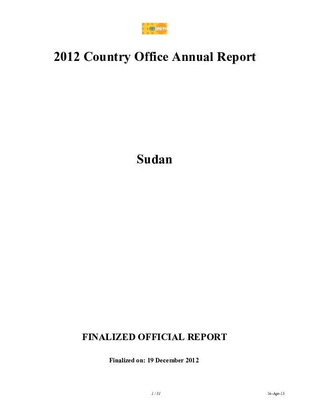 Contry Office Annual Report 2012