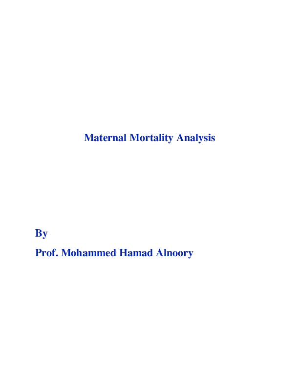 Maternal Mortality Analysis