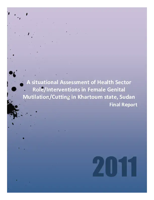 Female Genital Mutilation Situational Analysis Report - 2011